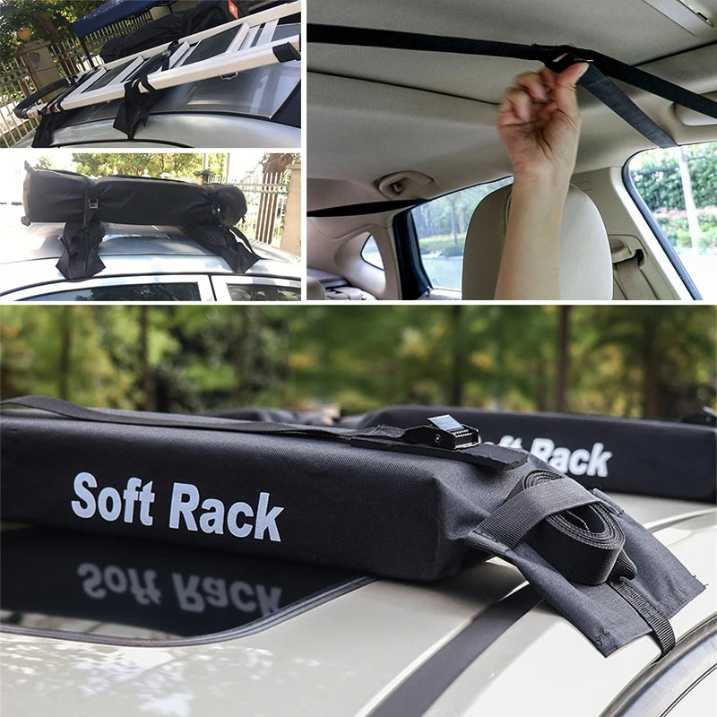 Car Soft Roof Rack Auto Outdoor Rooftop Luggage Carry 60kg Luggage For SUV Van ATV RV Camper Jeep Etc 600D Oxford PVC Roof Rack