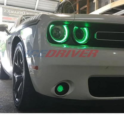 Icedriver for Dodge Challenger RGB 2015-19 daytime running lights Red RGBW Demon Eye lighting bulbs