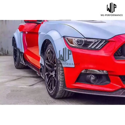 CF+ FRP Unpainted Wide Car body kit Front Lip Rear diffuser Engine hood For Ford Mustang KylinTotem style Car styling 15-17