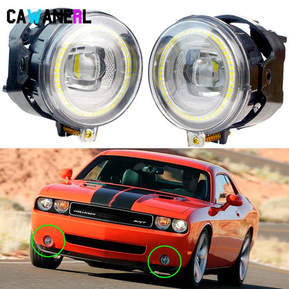 30W LED Angel Eye Fog Light DRL Daytime Running Lamp For Dodge Challenger 11,12 and 13-14 SRT8 Model