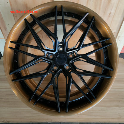 Custom 5x120 drawn bronze  2-Pc Forged Wheel 19 20 21 22 Inch Car Sport Rims Alloy Wheels  For Corvette C8 C7 ZR1 Z06 C6 C5 rims