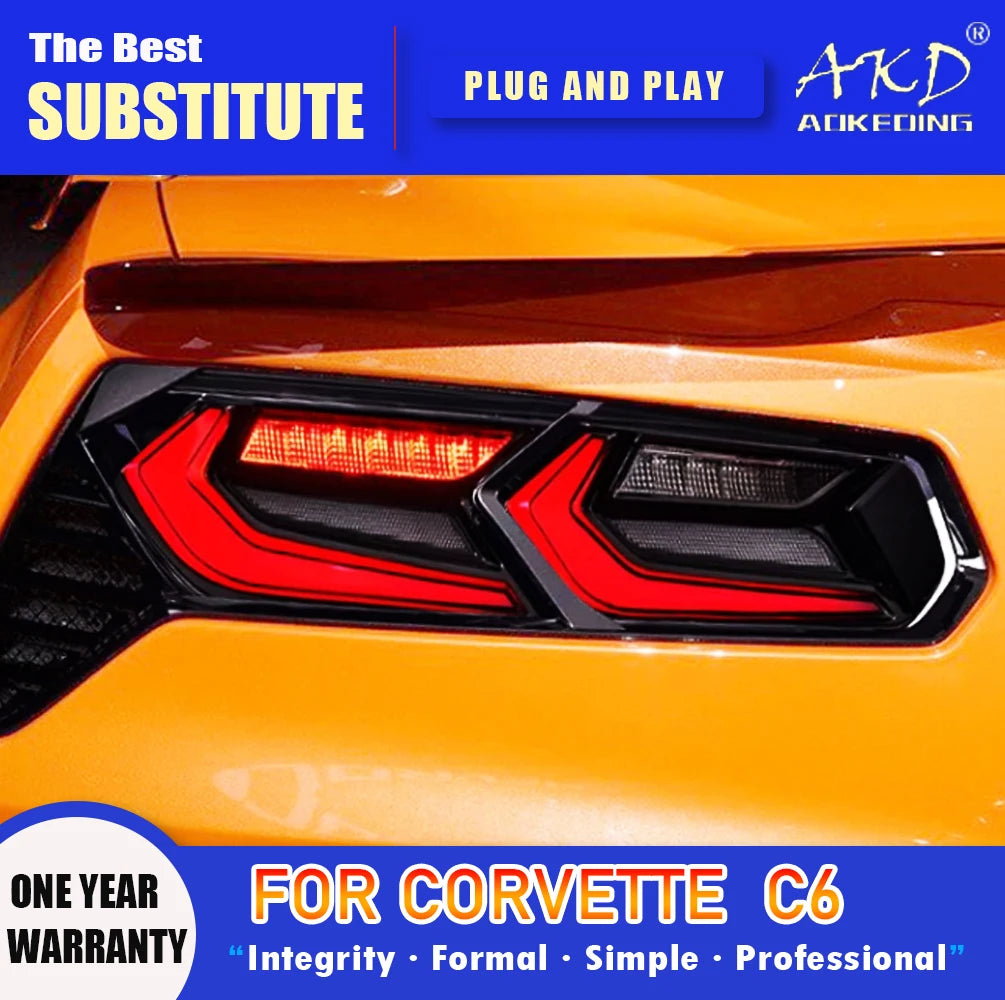 AKD Tail Lamp for Chevrolet Corvette c6 LED Tail Light 2014-2019 ZR1 Rear Fog Brake Turn Signal Automotive Accessories