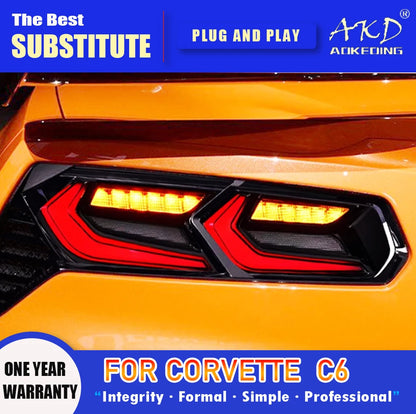 AKD Tail Lamp for Chevrolet Corvette c6 LED Tail Light 2014-2019 ZR1 Rear Fog Brake Turn Signal Automotive Accessories