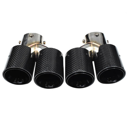 For BMW 2021 2022 2023 G23 M440i G20 G21 M340i G42 M240i Black 4 Outlet Carbon Fiber Exhaust Tip