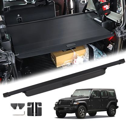 For Jeep Wrangler JL 4 Door with/Hard Top 2018-2023 (Not For 2.0T 4XE & Soft Top),Trunk Cargo Cover Luggage Shade Accessories