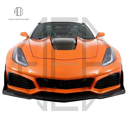 C7 ZR1 Style For Chevrolet Corvette Body Kit Front Bumper Front Lip Retrofit PP Plastic