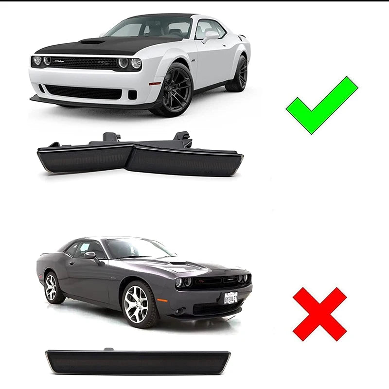 4pcs Car Lamp For 2015-2022 Dodge Challenger SRT Hellcat Widebody  Front & Rear Side Marker Lamps ,Turn Signal Parking Lights