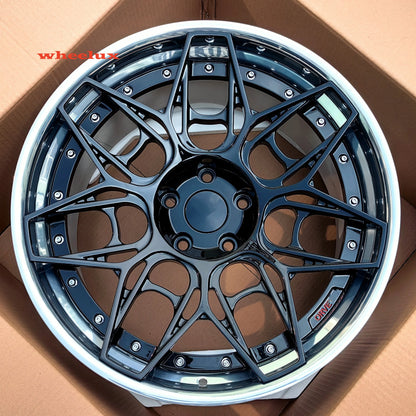 Custom Matte Black Forged 2piece Aluminum Alloy Car Rim 19 20 21 inch 5x120 Wheels For  Corvette C8 C7 ZR1 Z06 C6 C5 rims