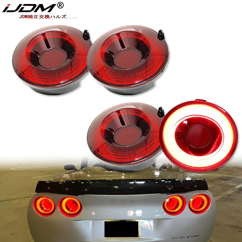 4pcs Tail Lamp Assemblies For Chevrolet Corvette C6 Rear Running Driving Parking Lamp Taillight Brake Lamp& Rear Fog Lamps 05-13