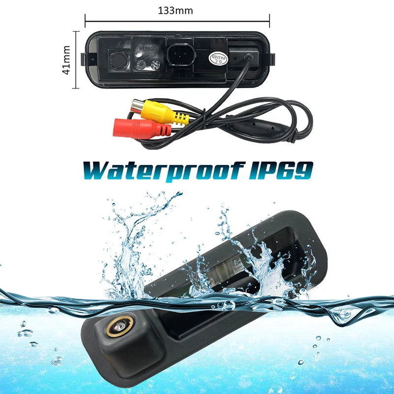 Wondefoo 180 Degree AHD Car Rear View Camera For Ford Focus 2012 2013 Focus 2 3 Vehicle Trunk Handle Reversing Camera Waterproof