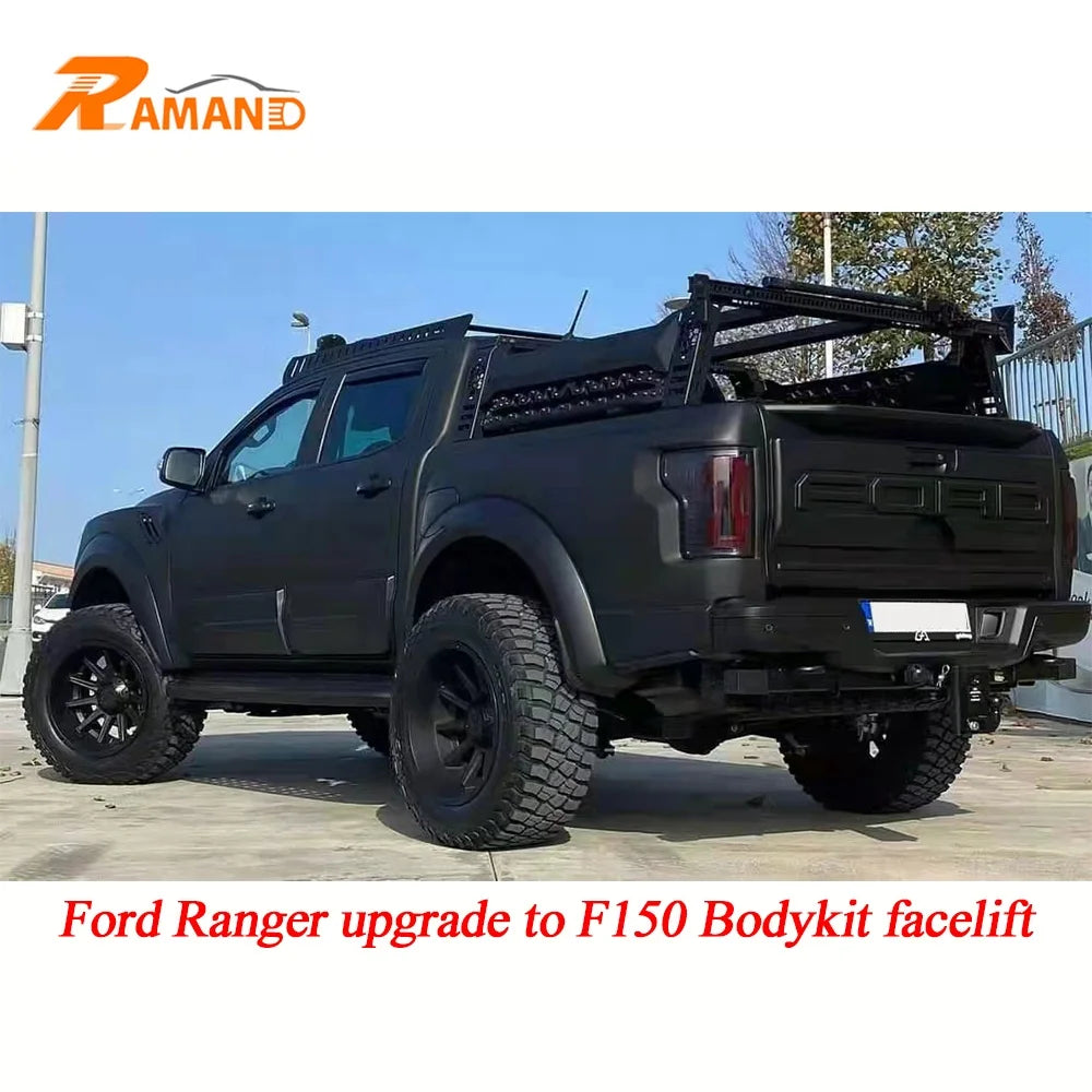 Ranger T6 T7 T8 modified to F150 2021 bodykit with STEEL ROLL BAR With Field War Gun shape Ranger to F150 facelift body kit