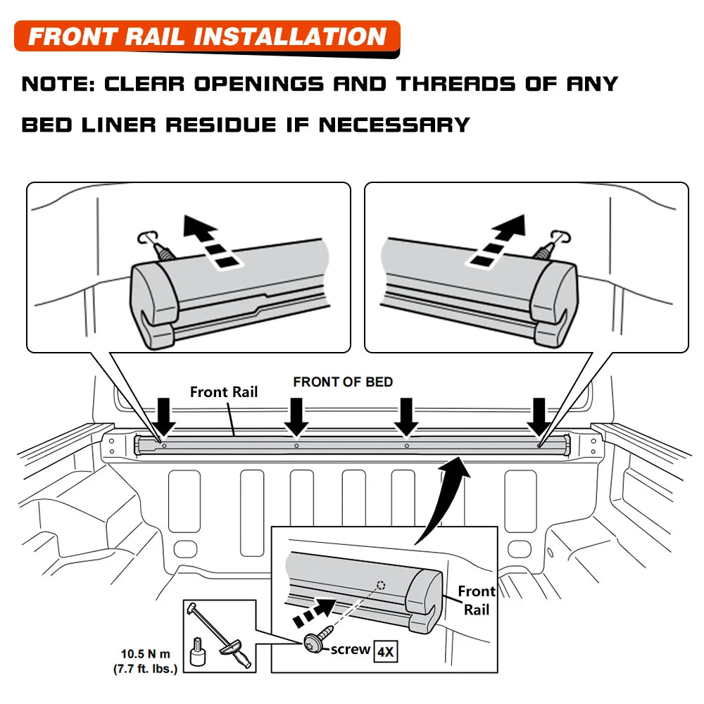 Trail Rail Kit For 20-22 Jeep Gladiator 3.0L 3.6L V6 Utility Rails Tie Down Truck Bed Rail 82215956 Rail Cap Roof Rack Crossbars