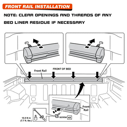 Trail Rail Kit For 20-22 Jeep Gladiator 3.0L 3.6L V6 Utility Rails Tie Down Truck Bed Rail 82215956 Rail Cap Roof Rack Crossbars