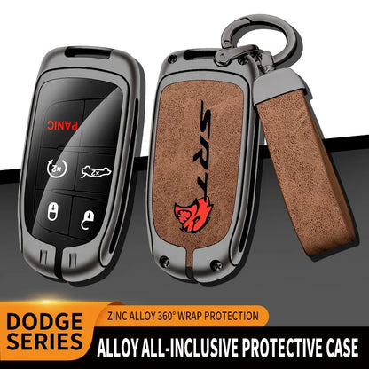 Car Zinc Alloy Key Case Bag For SRT 8 For Dodge Durango Challenge RAM 1500 Dart Journey Charger Car KeyChain Car Metal Key Shell