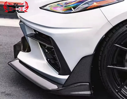 Wholesale ZR1 ZTK Style Carbon Fiber C8 Front Bumper Front Lip Splitter For Chevrolet Corvette C8 Car Body Kit Accessories