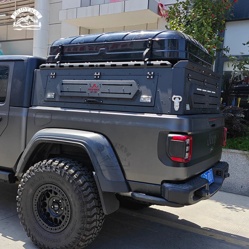 Manganese steel Hard Aluminum alloy Factory Customized 4x4 Pick Up Truck Bed Canopy Topper With Window For Jeep Gladiator