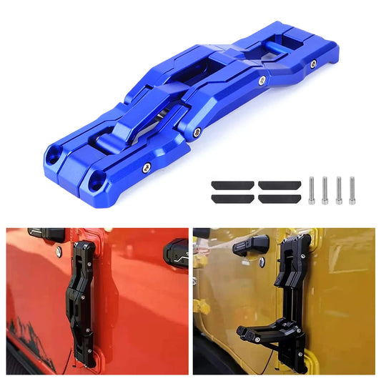 For Jeep Wrangler 2007-2018 JK JKU 2018-2020 JL JLU Door Hinge Step Aluminum Folding Foot Pedal Compatible