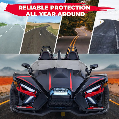 KEMIMOTO Front Half PC Windshield Wind Deflector 2882154 Compatible with Polaris Slingshot SL SLR S R GT LE Signature 2015-2023