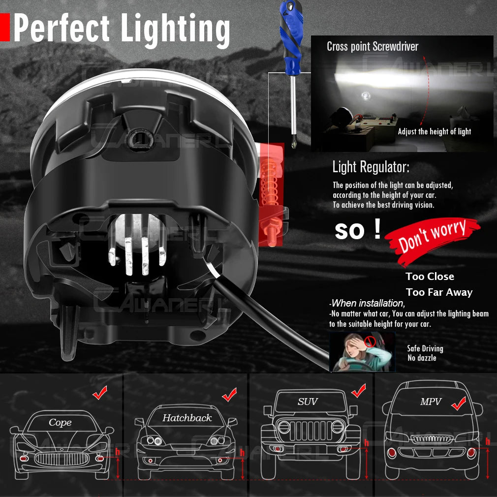 30W LED Angel Eye Fog Light DRL Daytime Running Lamp For Dodge Challenger 11,12 and 13-14 SRT8 Model