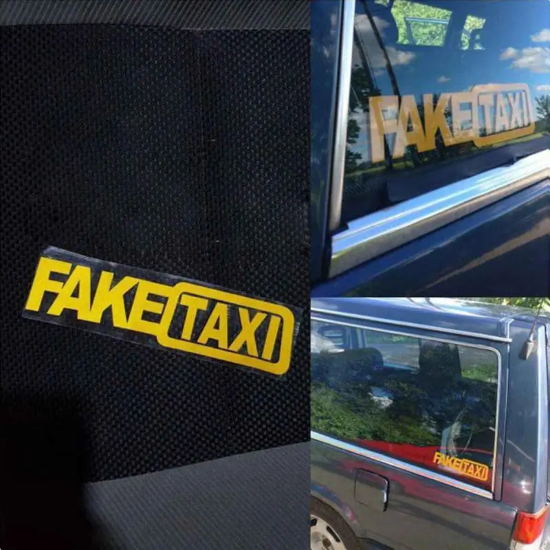 1/2pcs Car Stickers FAKE TAXI Reflective VW,Ford,Toyota,Auris,bmw e46,Honda Car Styling