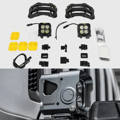 For Jeep JL JT Wrangler Gladiator 18-22 High Quality Spot Light Accessories A-pillar Machine Cover Integrated Lighting System