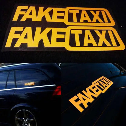 1/2pcs Car Stickers FAKE TAXI Reflective VW,Ford,Toyota,Auris,bmw e46,Honda Car Styling