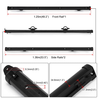 Trail Rail Kit For 20-22 Jeep Gladiator 3.0L 3.6L V6 Utility Rails Tie Down Truck Bed Rail 82215956 Rail Cap Roof Rack Crossbars