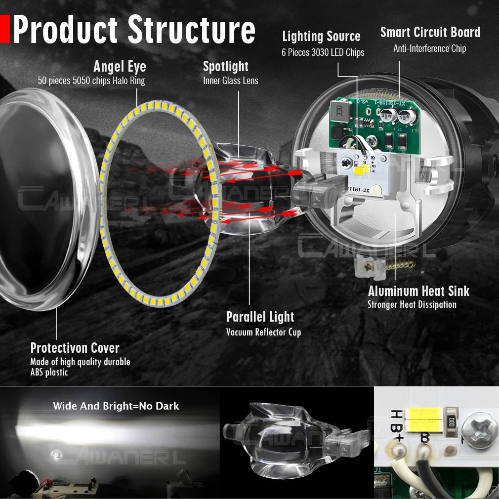 30W LED Angel Eye Fog Light DRL Daytime Running Lamp For Dodge Challenger 11,12 and 13-14 SRT8 Model