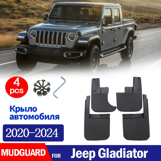 FOR Jeep Gladiator 2020 2021 2022 2023 2024 Mudguard Fender Mud Flaps Guards Splash Mudflaps Car Accessories Front Rear 4pcs