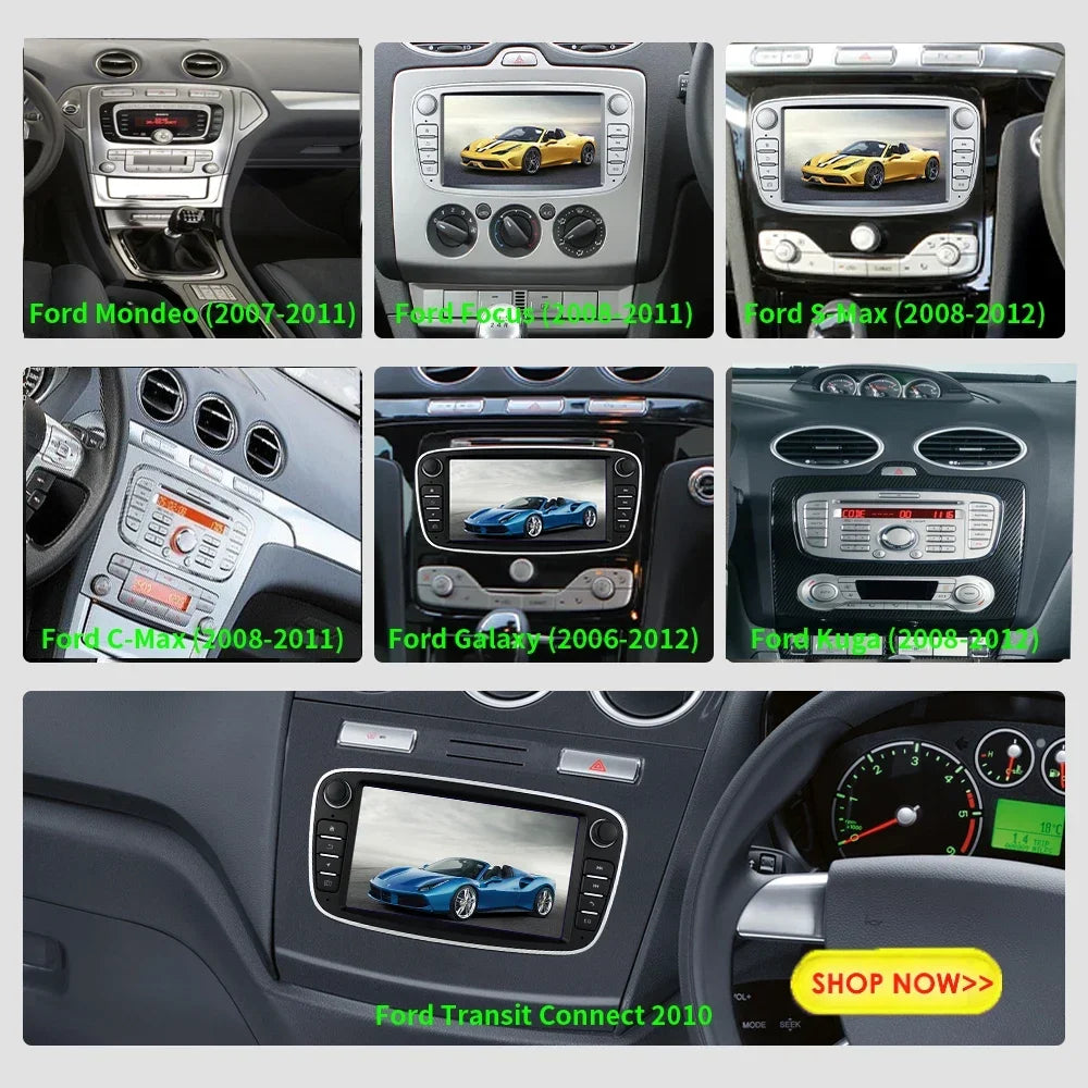 Android Car Auto Radio for Ford Focus 2 Mondeo S MAX C Mondeo Galaxy Transit Connect 2010 Kuga Car Stereo Multimedia Audio WIFI