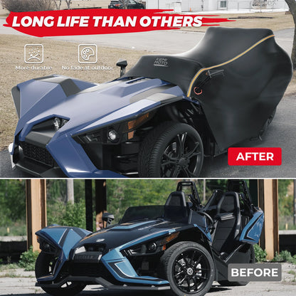 KEMIMOTO 420D Half Cover Cockpit Cover Compatible with Polaris Slingshot 2015-2023 w/ Windshield, UV Protect Dustproof Snowproof