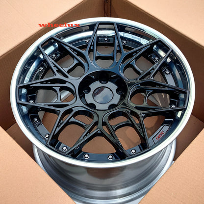 Custom Matte Black Forged 2piece Aluminum Alloy Car Rim 19 20 21 inch 5x120 Wheels For  Corvette C8 C7 ZR1 Z06 C6 C5 rims