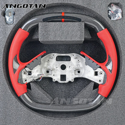 Sports Racing Fit For Chevrolet Corvette C8 2018-2020 100% Orange Carbon Fiber Steering Wheel C6 C7 z06 zr1