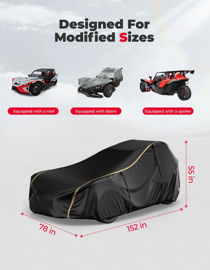 KEMIMOTO Full Cover Compatible with Polaris Slingshot R S1 S SLR SL Outdoor Indoor Vehicle Storage Cover 420D UV50+ Waterproof