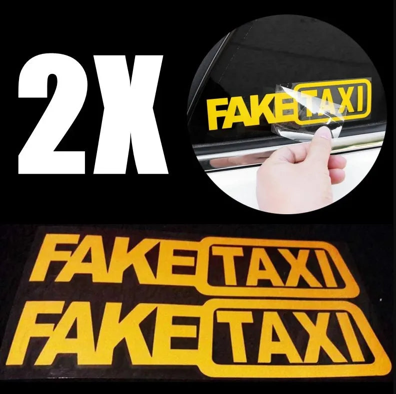 1/2pcs Car Stickers FAKE TAXI Reflective VW,Ford,Toyota,Auris,bmw e46,Honda Car Styling