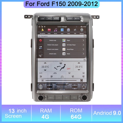 13 "Android 9.0 Car Multimedia Player For Ford F150 2009-2012 With 64G Auto Radio Stereo Audio DVD GPS Navigation Tesla Monitor