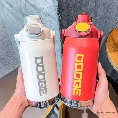 DODGE 950ml/1200ml Stainless Steel Thermos Water Bottle Portable Large Capacity Tumbler Thermos Bottle Sport Insulated Cup