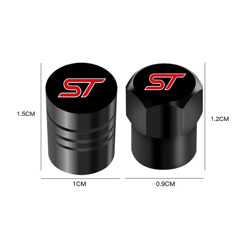 4PCS Car Wheel Tire Valve Stem Caps Airtight Cover For Ford ST Line Focus Fiesta Tyre Accessories