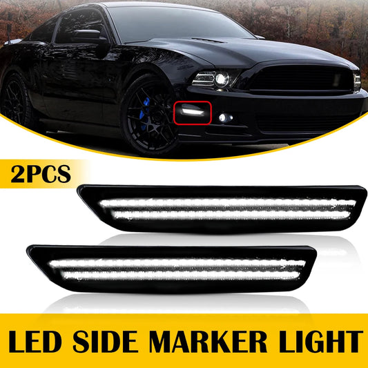 2pcs Car Front Rear Bumper Side Marker Light White For Ford Mustang Base GT Shelby GT500 Boss 302 2010 2011 2012 2013 2014