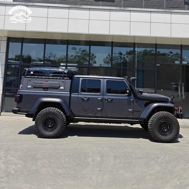 Manganese steel Hard Aluminum alloy Factory Customized 4x4 Pick Up Truck Bed Canopy Topper With Window For Jeep Gladiator