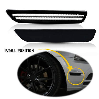 2pcs Car Front Rear Bumper Side Marker Light White For Ford Mustang Base GT Shelby GT500 Boss 302 2010 2011 2012 2013 2014