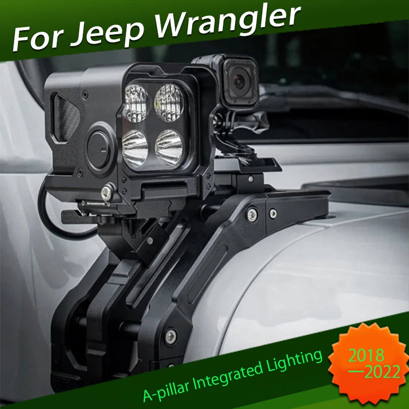 A-pillar Machine Cover Integrated Lighting System Fit for Jeep JL JT Wrangler Gladiator 2018 2019 - 2022 Spot Light Accessories