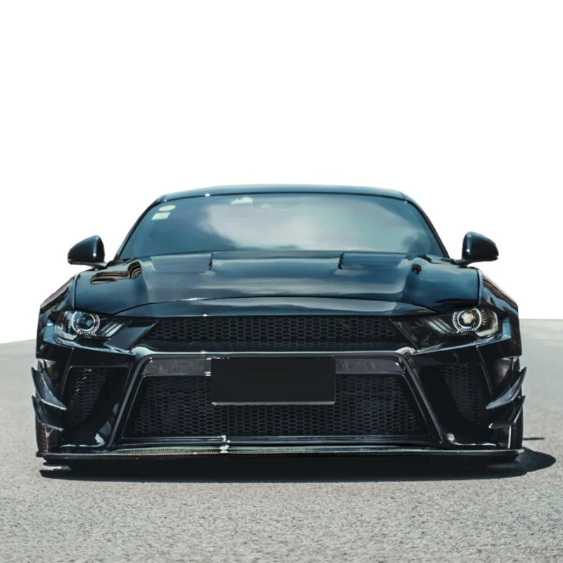 Body Kit for Ford Mustang 2018 Wide Flare Carbon Fiber Front Lip Rear Diffuser Side Skirts Engine Hood Bonnet Wing/trunk Spoiler