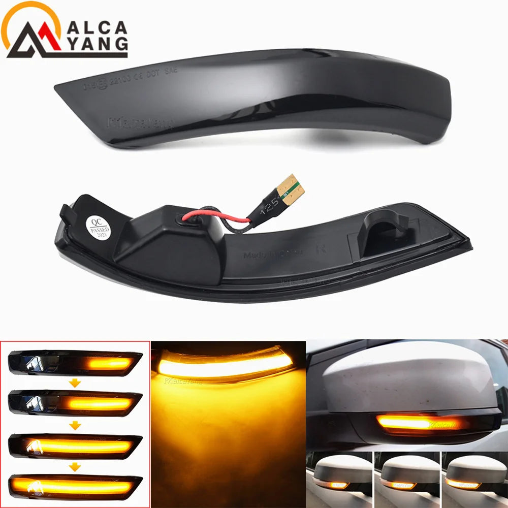 Dynamic Turn Signal Light LED Side Rearview Mirror Sequential Indicator Blinker Lamp For Ford Focus