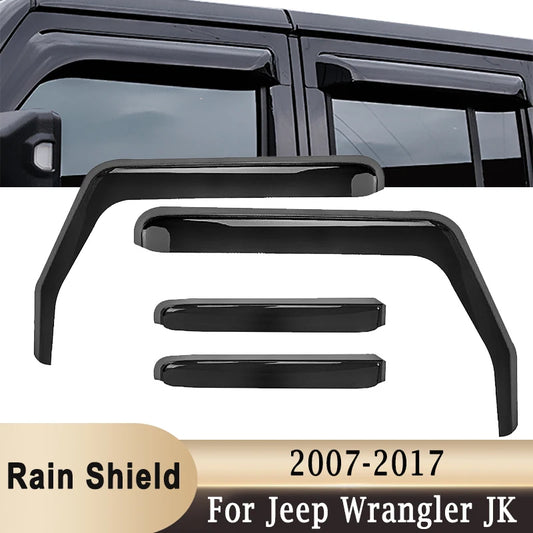 Side Window Deflector Exterior Weather Shield Shelters Wind Rain Shade Visor Guard For Jeep Wrangler 2/4-door JK 2007-2018