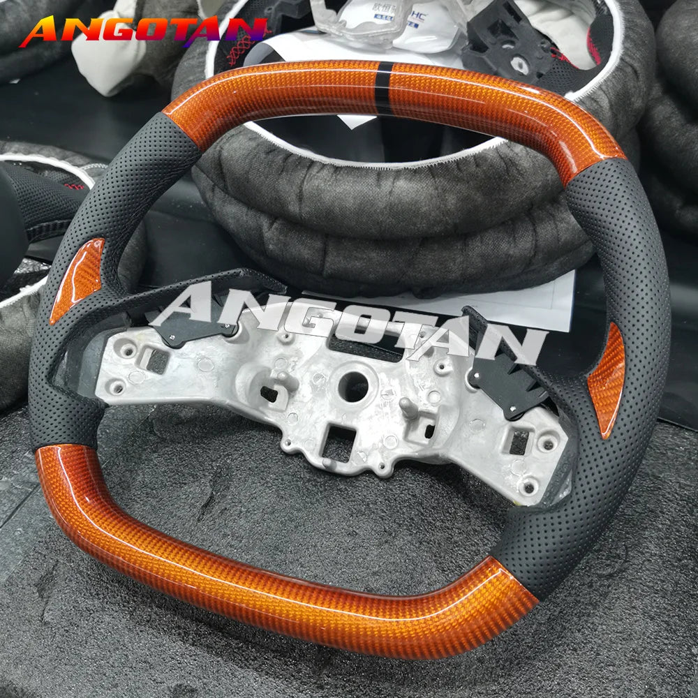 Sports Racing Fit For Chevrolet Corvette C8 2018-2020 100% Orange Carbon Fiber Steering Wheel C6 C7 z06 zr1